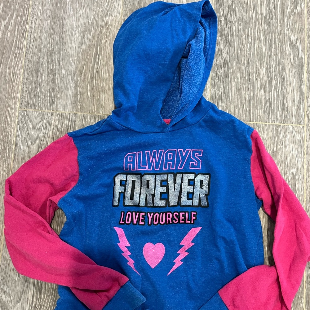 Source Unknown Blue and Pink Hoodie Always Forever